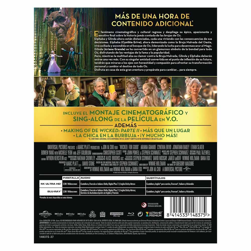 Wicked Parte II - Edición Metálica 4K UHD + Blu-Ray