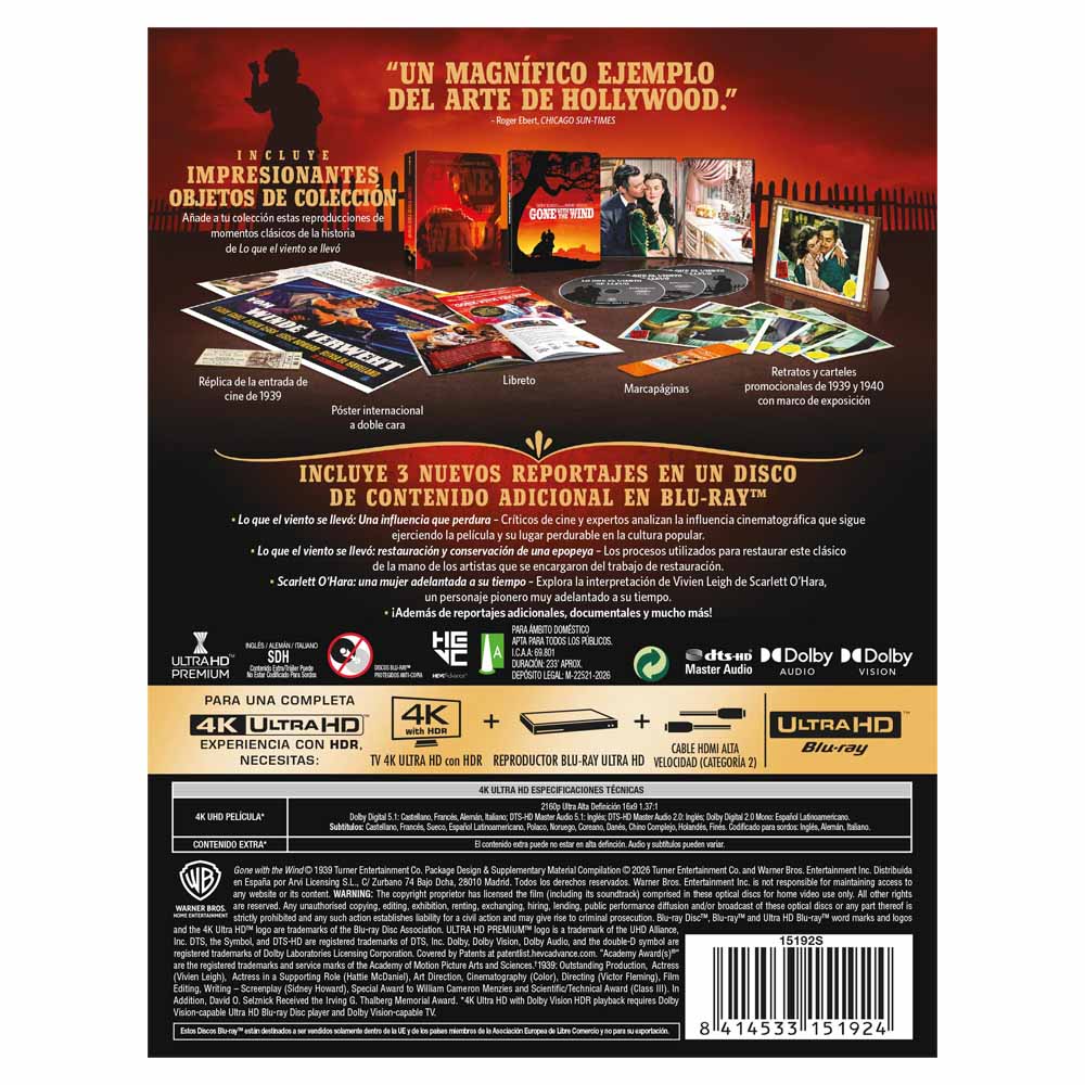 Lo que el viento se llevó - UCE 4K UHD + Blu-Ray (Bonus)
