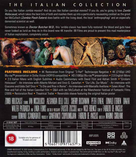 Zombi Holocaust (UK Import) 4K UHD + Blu-Ray