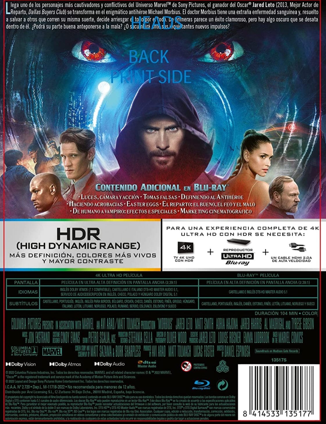Morbius Edición Metálica 4K UHD + Blu-Ray - Universe of Entertainment