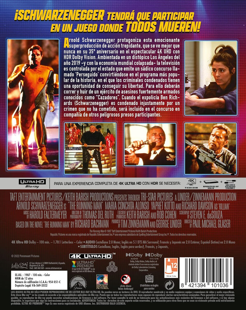 Perseguido - The Running Man - Steelbook Edición 35º Aniversario - 4K UHD - Universe of Entertainment