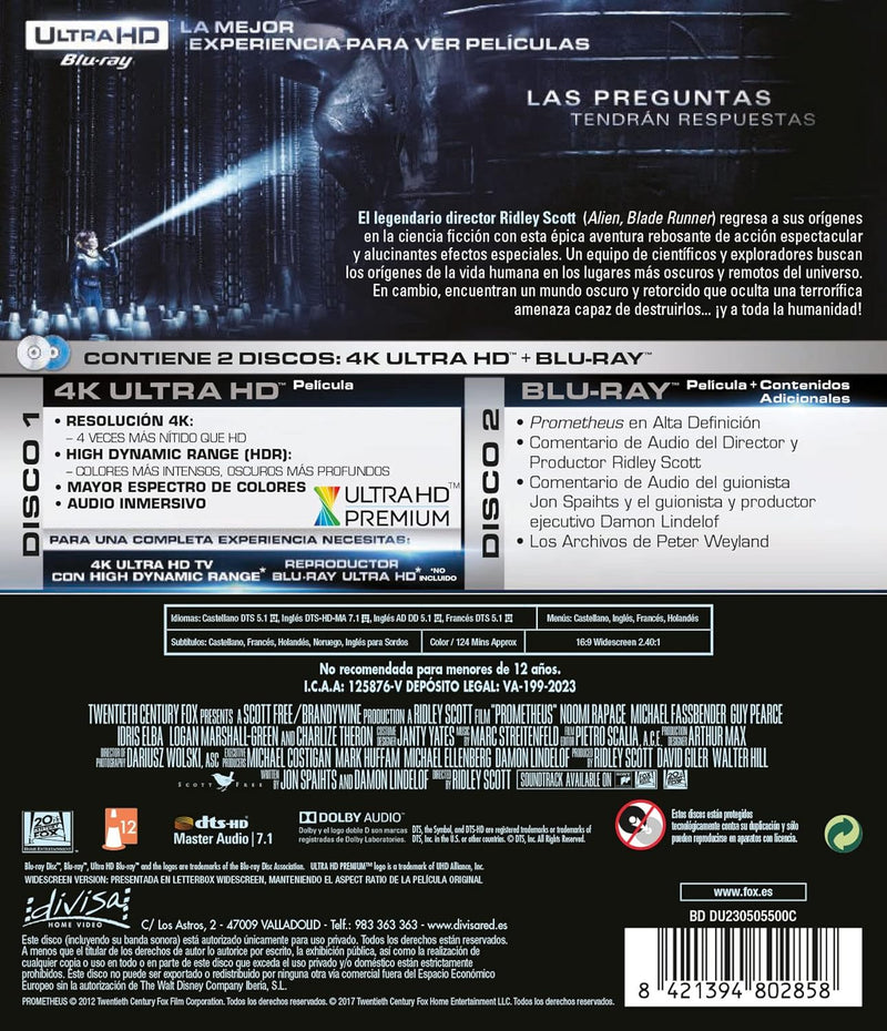 Prometheus 4K UHD + Blu-Ray - Universe of Entertainment