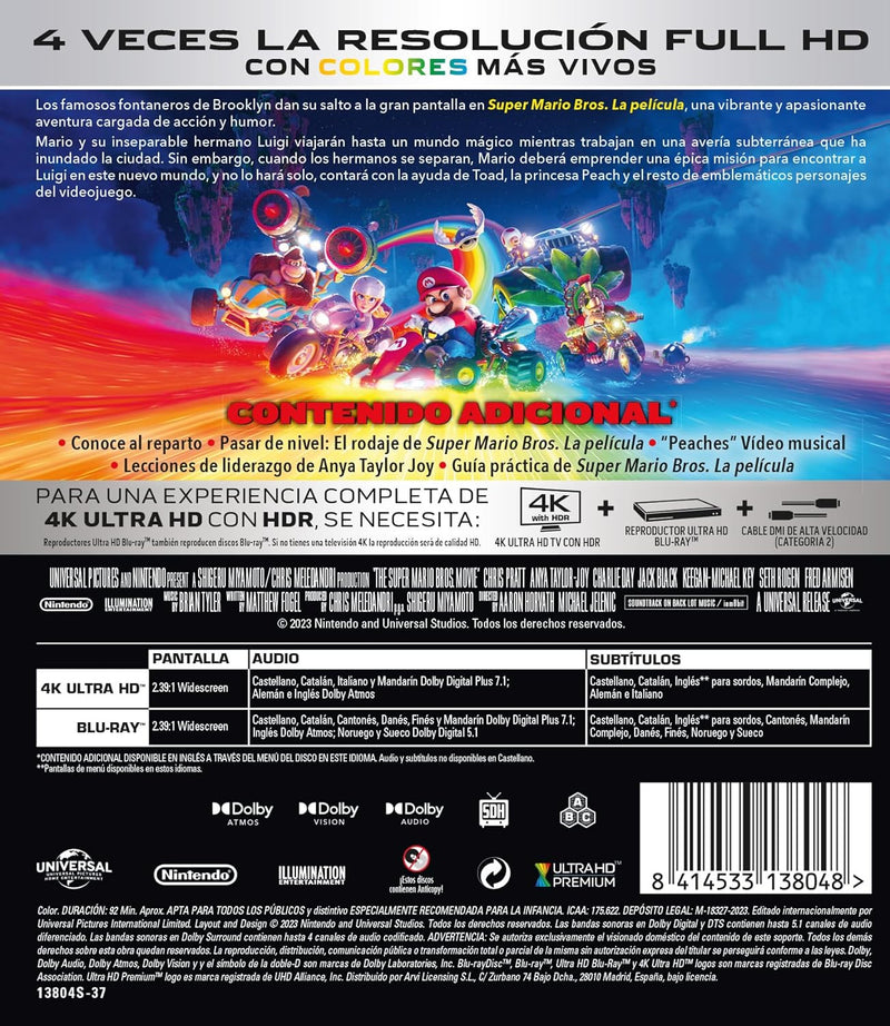 Super Mario Bros: La Pelicula 4K UHD + Blu-Ray - Universe of Entertainment